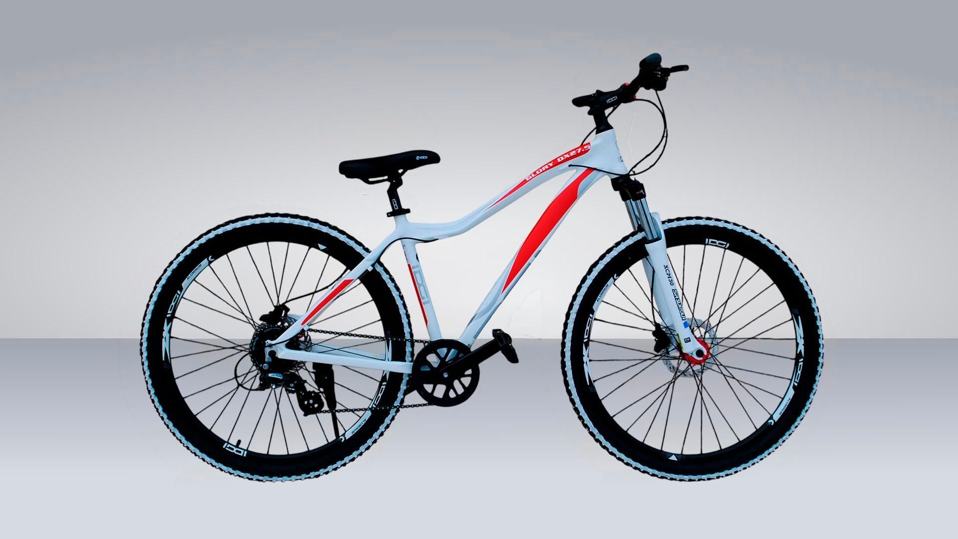 IDGI GLORY DX 27.5 бело-красный SHIMANO,КАССЕТА,
Вилка:Suntour XCM30